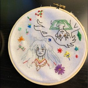 Inuyasha and Kagome embroidery